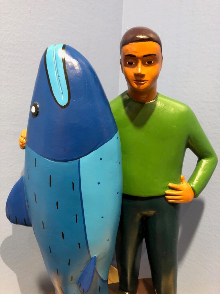 Tom Nussbaum, "Fish Boy" sculpture