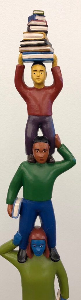 Tom Nussbaum, "Readers Totem" sculpture